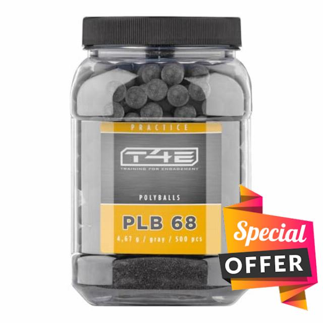 Umarex Practice PLB Rubber Synthetic Balls T4E .68 Grey 500 Ammo Pellets