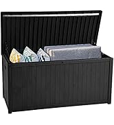 YITAHOME Garden Storage Box Waterproof, 430L Large Outdoor Storage Box Lockable Deck Boxes with L...