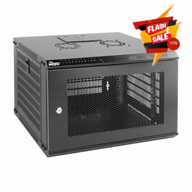 Tecmojo 6U Wall Mount Server Cabinet IT Network Rack Enclosure Lockable Door and Side Panels Black