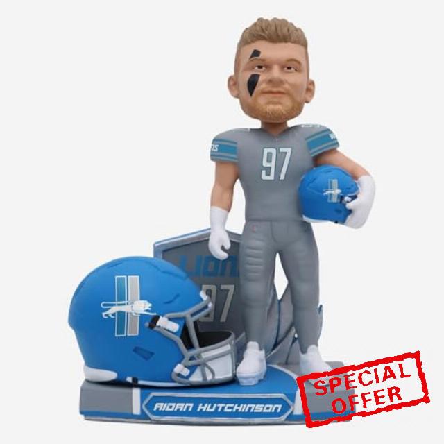 Aidan Hutchinson Detroit 2023 Alternate Helmet Bobblehead Lions Football