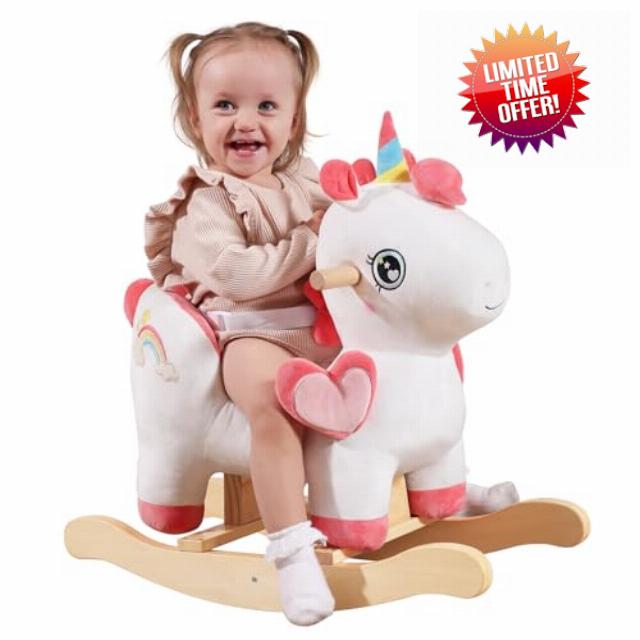 labebe Baby Rocking Horse with Seat Belt