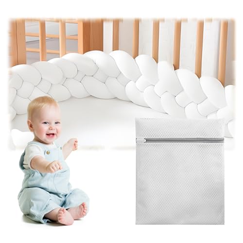 4 Shares Braided Cot Bumpers for Cot Bed