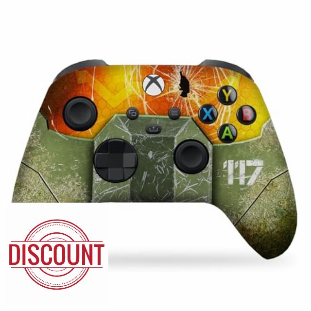 DreamController Halo Master Cheif X-box Controller Wireless compatible with X-box One/X-box Series X/S Proudly Customized in USA with Permanent HYDRO-DIP Printing (NOT JUST A SKIN)