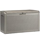 YITAHOME Outdoor Storage Box Waterproof, Heavy Duty 380L Large Resin Deck Boxes,Weather Resistant...