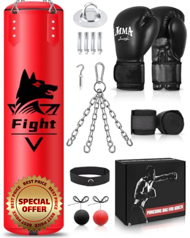 JUOIFIP Heavy Punching Bag Hanging Set