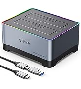 ORICO RGB USB 3.1 to SATA Hard Drive Docking Station Aluminum Alloy with Duplicator/Clone Functio...