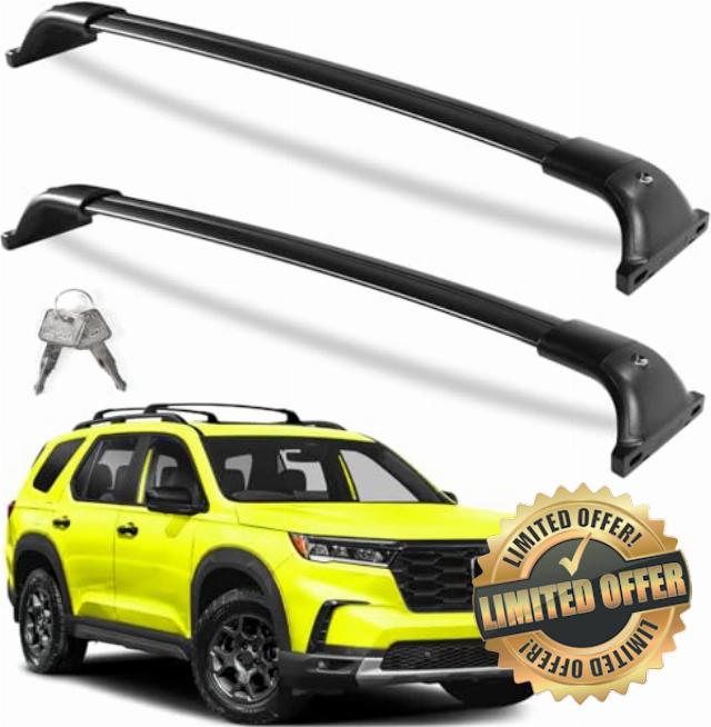 260lbs Roof Rack Cross Bars Compatible with Honda Pilot 2023 2024 2025 Sport TrailSport Touring Elite with Raised Rails (Not for LX & EX-L)