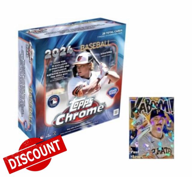 2024 Topps Chrome Update Baseball Sealed Mega Box (10 Exclusive X-Fractors/Box) - Plus Bonus Paul Skenes Custom Rookie Card