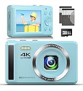 56MP 4K Digital Camera - UHD AutoFocus Vlogging Camera - 16X Digital Zoom 32G SD Card 2 1500mAh B...