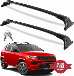 260lbs Lockable Roof Racks Cross Bars Compatible with Jeep Compass 2018-2025