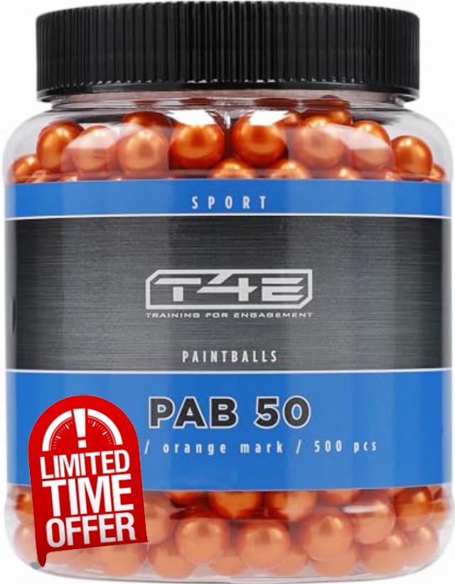 Umarex Paintball Gaming Pellets Sport PAB .50 Orange 500 T4E Ammo