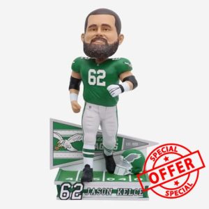 Jason Kelce Philadelphia Retro Kelly Green Uniform Bobblehead Eagles
