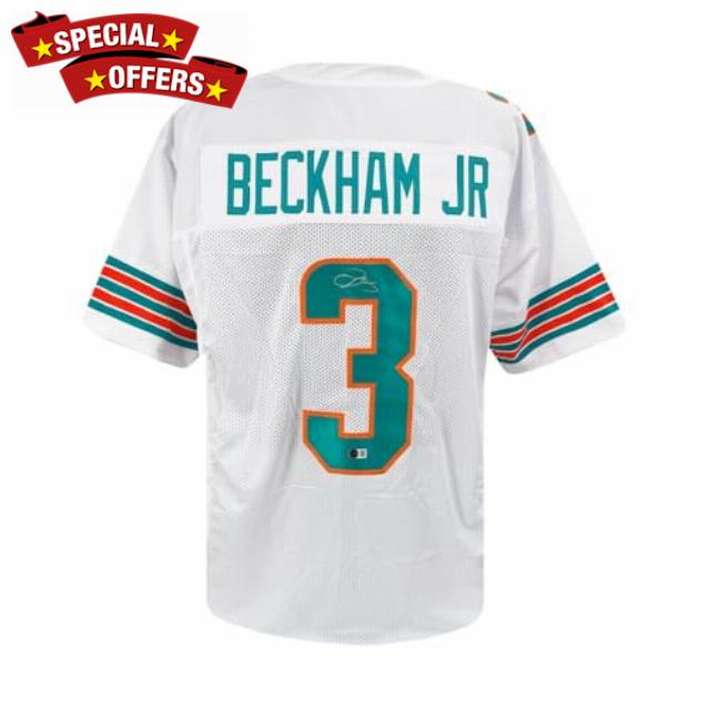 Odell Beckham Jr Autographed Miami Custom White Football Jersey - BAS