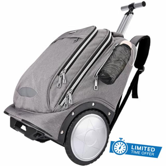 Rolling Backpack with 7 Inch Large Wheels