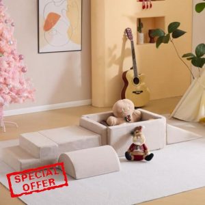 Foam Climbing Blocks for Toddlers 6Pcs Soft Play Equipment with Ball Pit