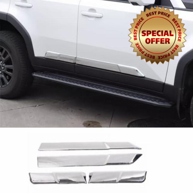 4PCS ABS Auto Anti-Collision Side Door Body Strips Fit forToyot@ Prado Land Cruiser LC250 2024 2025 Side Door Moldings Strip Decorative Cover Trim Car Refit Accessories (Chrome)