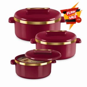 Casserole set For Kitchen | Inner Stainless Steel Casserole | Keeps Food hot & Fresh Chapati