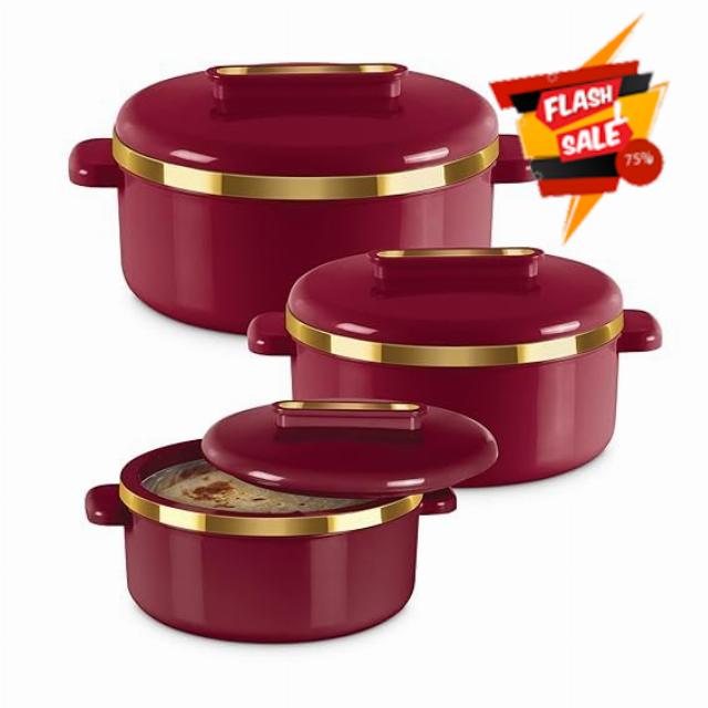 Casserole set For Kitchen | Inner Stainless Steel Casserole | Keeps Food hot & Fresh Chapati