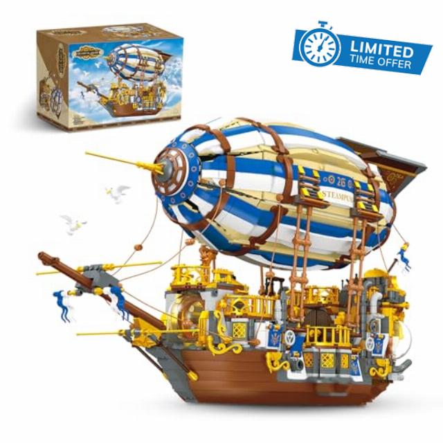 Steampunk Airship Building Block - 3272 PCS Medieval Battleship Building Bricks Toy Kit for Kids