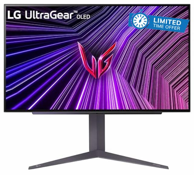 LG 27GS93QE 27-inch Ultragear OLED Gaming Monitor QHD 240Hz 0.03ms DisplayHDR True Black 400 AMD FreeSync Premium Pro NVIDIA G-Sync HDMI 2.1 DisplayPort Tilt/Height/Pivot Stand Black