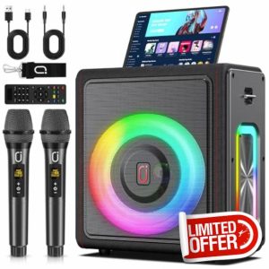 Karaoke Machine with 2 Wireless Microphones