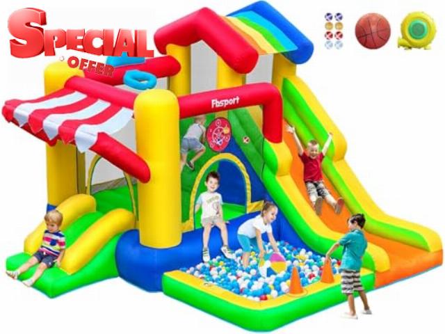 FBSPORT Inflatable Bounce House with Slide for Kids