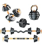 Strongway Adjustable Dumbbell Set - 20KG 30KG 40KG SETS-2 in 1 Adjustable Dumbbells/Barbell Set ...