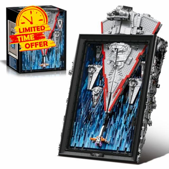 wall art Star Destroyer Model- Home Decor Room Decor Aesthetic for Building Blocks Set. MOC Super Imperial Christmas Halloween Birthday Thanksgiving for Men