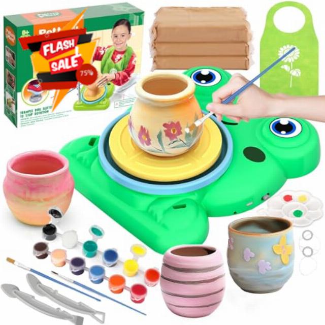 Kids Pottery Wheel Kit - Full Pottery Painting Kit for Kids