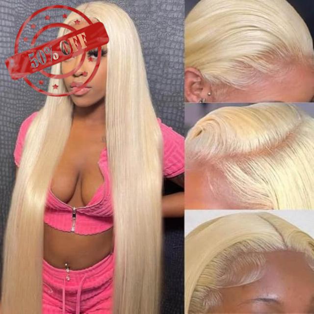 Blonde Lace Front Wigs Human Hair Pre Plucked 613 13x6 Lace Front Wig Human Hair 26 Inch Blonde Wig Human Hair 200 Density 613 HD Lace Frontal Wig