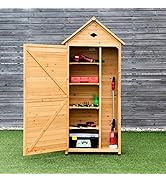 COSTWAY 6 x 4FT/8 x 6FT Metal Garden Shed, Outdoor Galvanized Tool Storage House with 4 Air Vents...