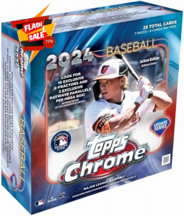 2024 Topps Chrome Update Baseball Mega Trading Card Box (10 Exclusive X-Fractors)