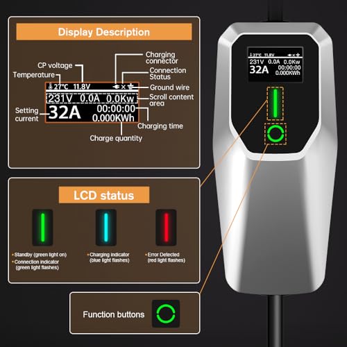 7.6KW Portable Fast Charger with J1772 Connector