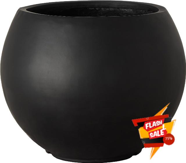17 H x 21" Dia (15" Pot Opening) Round Fiberstone Planter with Drainage Hole