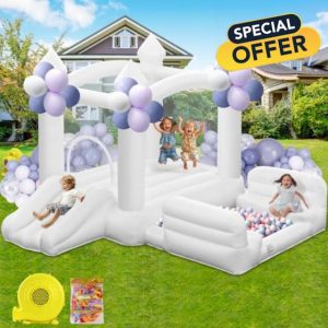 White Bounce House for Kids 3-10