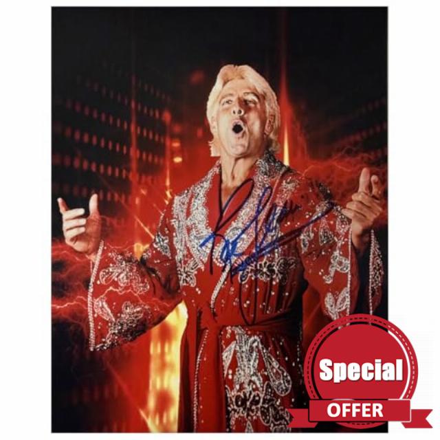Ric Flair Autographed Wrestling Photo - Hand Signed with James Spence Authentication (JSA)
