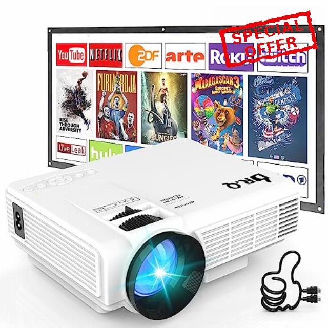 Mini Projector Full HD 1080P Support