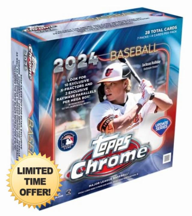 2024 Topps Chrome Update Baseball Sealed Mega Box (10 Exclusive X-Fractors/Box)