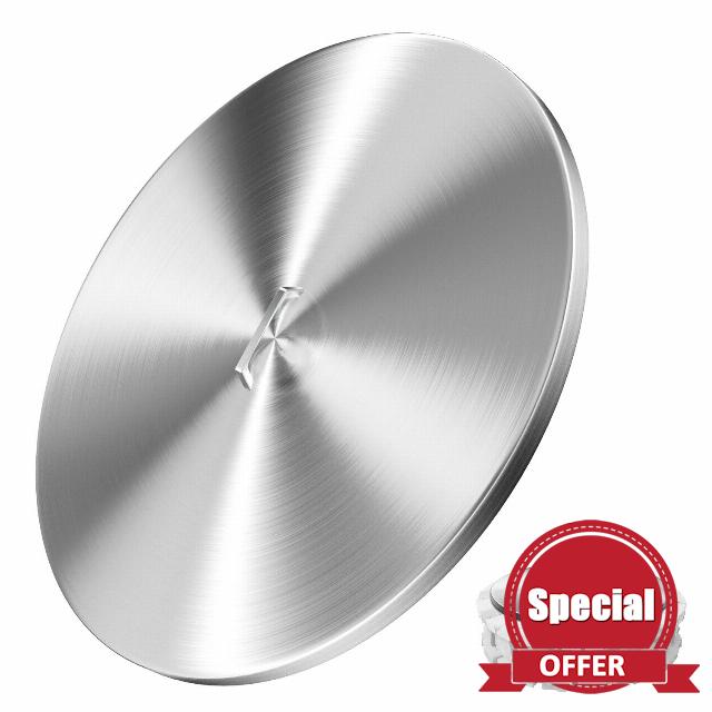Fire Pit Lid Round - 34 Inch 304 Stainless Steel Fire Pit Cover Round Metal with Convenient Handle for 30-Inch Flat Fire Pit Pan and 31-Inch Drop-in Burner Pan