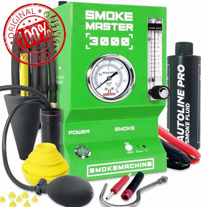 *2025 Upgrade Model* Automotive Smoke Machine - EVAP Leak Detector with Built-in Air Compressor - Model 3000 – EVAP Vacuum Exhaust Smoke Detector Tools Kit - Green