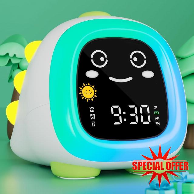 hansang Kids Alarm Clock with Night Light OK to Wake Clock for Kids Stay in Bed Clock Sleep Training