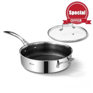 DELUXE Hybrid Nonstick 3.7 Qt Deep Sauté Pan with Lid