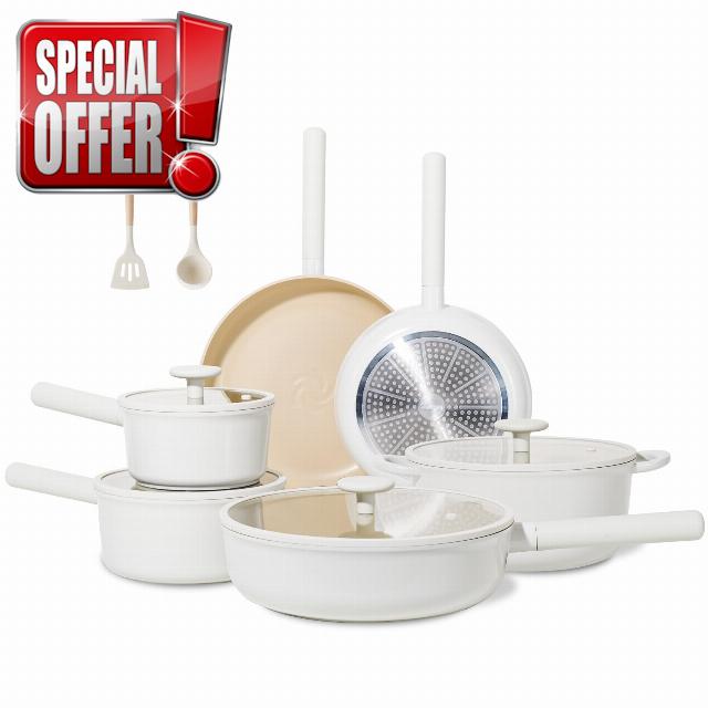 JEETEE Pots and Pans Set Non Stick 17pcs