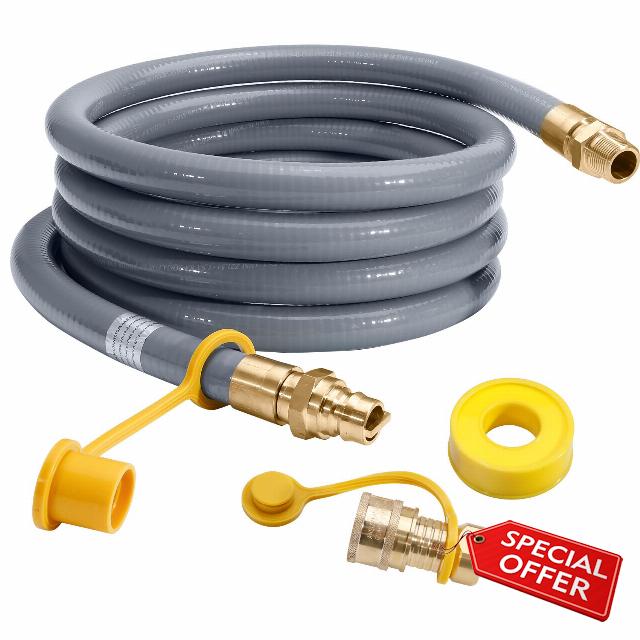 30FT 3/4" ID Natural Gas Hose with Quick Connect