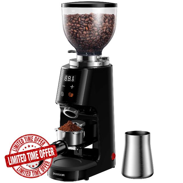 SHARDOR Professional 64mm Burr Coffee Grinder with 100 Grind Settings and All-Metal Chamber