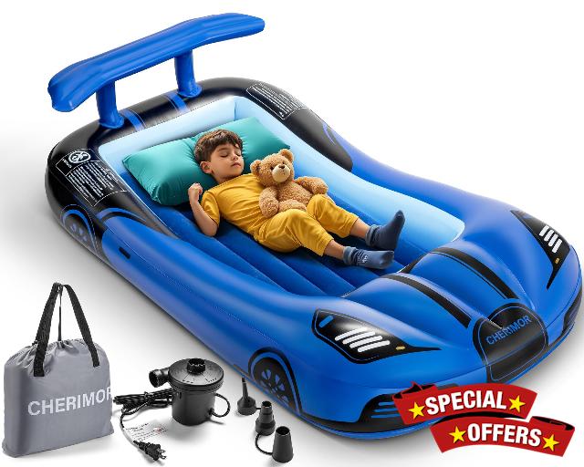 Inflatable Toddler Travel Bed with Safety Bumpers