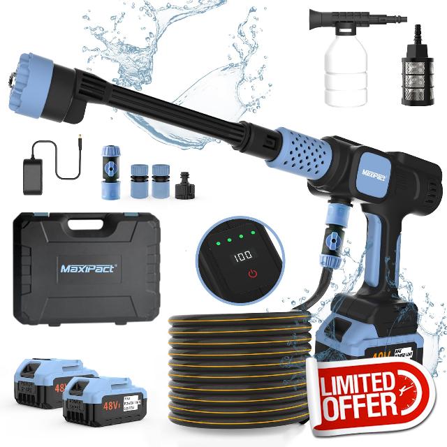 Brushless Cordless Pressure Washer with 2 Batteries