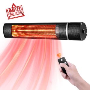 Wall-Mounted Patio Heater for Outdoor Use Electric Infrared Heaters 1500w with 3 Level