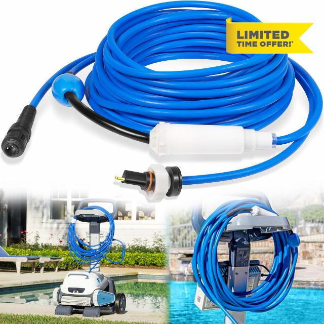 99958907-DIY Blue Cable with Swivel 2-Wire 18M/60FT for Tangle-Free Operation for Dolphin Pool Cleaners Active 20