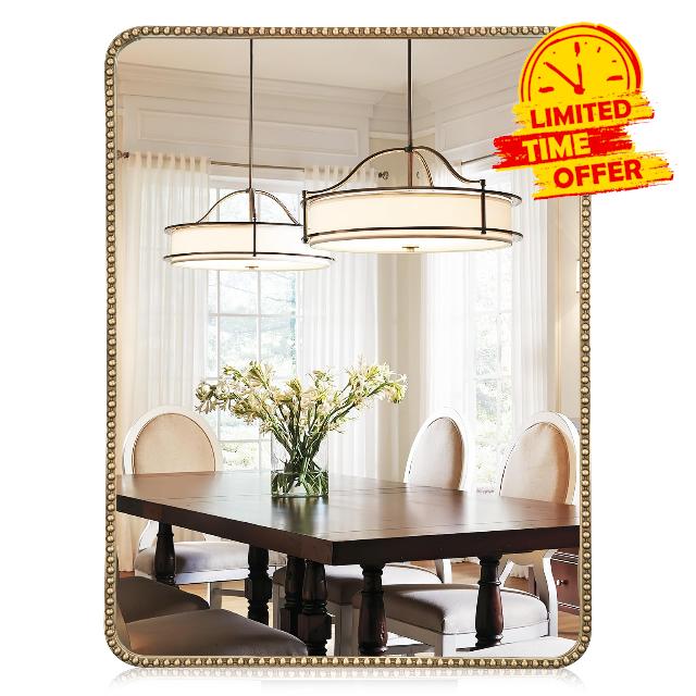 24"x32" Antique Gold Mirror with Beaded Frame